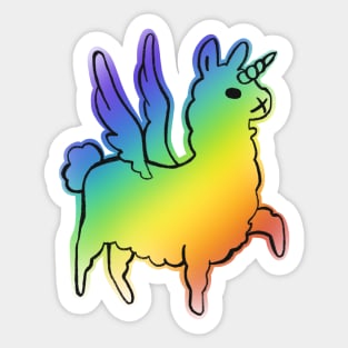 Majestically awesome llama - green Sticker